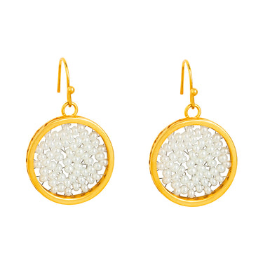 Aretes Upsala Dorado Circulo Chico Gancho Perla